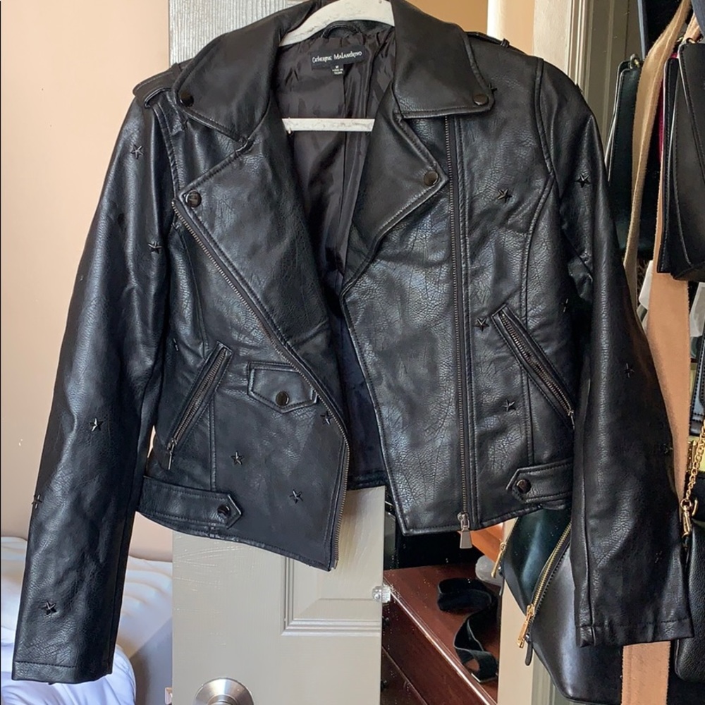 Catherine Malandrino Faux Leather Jacket ( Black )